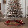 thumbnail image 4 of Xecao Lunar Mountains Golden Rivers Pattern Christmas Tree Skirt Round Xmas Tree Mat Base Cover for Holiday Home Decorations-36", 4 of 6