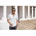 thumbnail image 3 of COOFANDY Mens Henley Shirts Short Sleeve Casual Button T-Shirts Slim Fit Tee Shirts Summer Vintage T Shirts with Pocket, 3 of 10