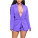 thumbnail image 1 of Blazer Chaquetas Para Mujer Chaquetas Casuales Traje de Cuero de Moda Arrugado Elástico Otoño Invierno Traje de Dos Piezas Odeerbi ODB180770, 1 of 8