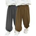 thumbnail image 1 of Odeerbi 2-12 Años Niños Niñas 2 Pcs Modal Sweatpants Entrenamiento de Verano Deportes Jogger Pantalones Respirables Joggers Casuales Sueltos, 1 of 4