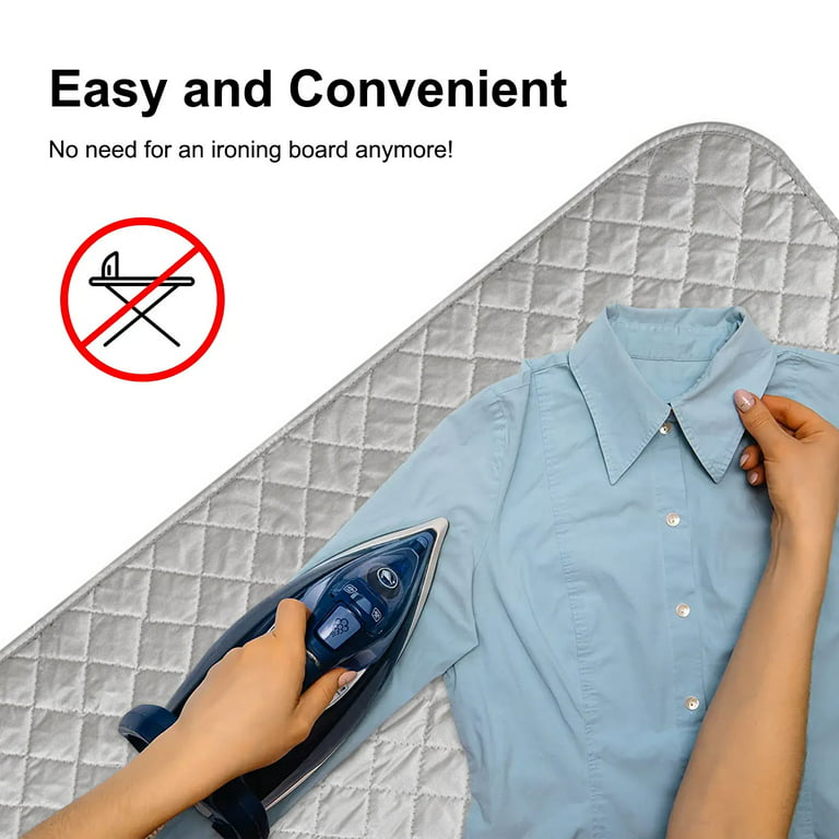 Household Magnetic Ironing Blanket Mat, 33.5 x 19 Mat Laundry Pad, Upgraded  Thick Portable Travel Ironing Pad, Washer Dryer Heat Resistant Pad,  Portable Iron Board Cover, Gray 