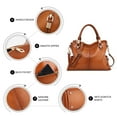 thumbnail image 4 of Bolso Kattee para mujer, piel auténtica, color marrón, 4 of 6