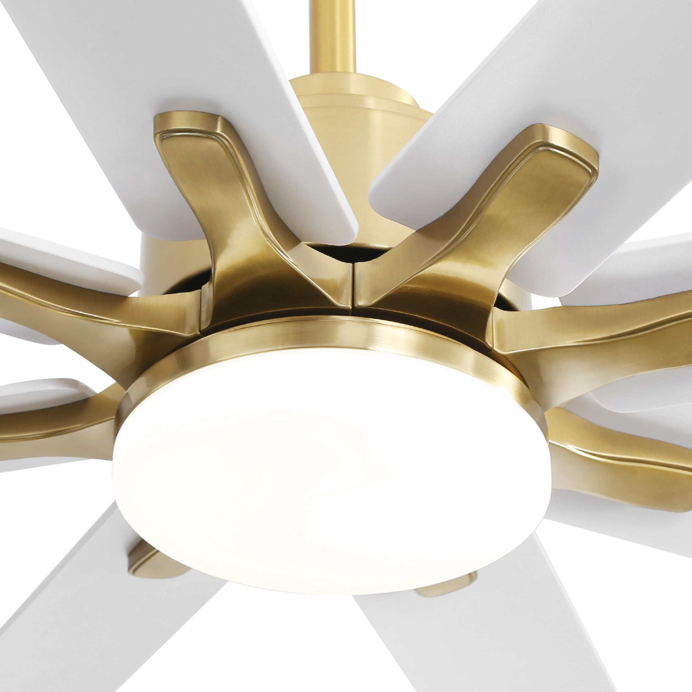 Sofucor 66 Inch Nickel Modern LED Ceiling Fans with Lights and Remote
