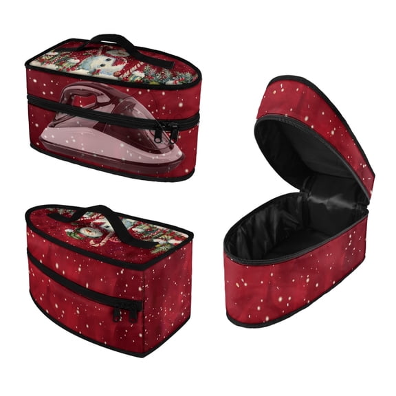 HELLHERO Protective Steam Iron Carrying Bag Travel Iron Case Easy to Carry Snowman Valentine's Day, Bag Only