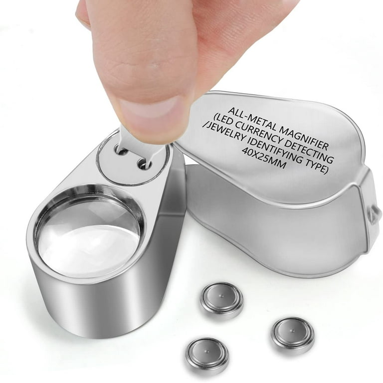 40X Magnifying Loupe Jewelry Eye Glass Magnifier LED Light Jewelers Loop  Pocket - Deblu