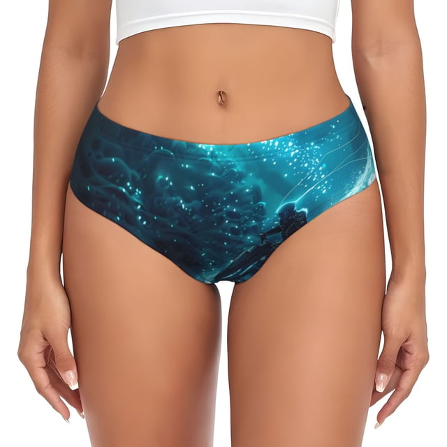 Balery Futuristic Jet Ski Adventure Ropa Interior de Algodón para Mujer con Dibujo – Braguitas Cómodas y Elásticas, Estilo Clásico-Medium