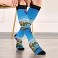 thumbnail image 5 of FREEAMG High Elasticity Compression Socks, High Knee Socks Adult Universal Leisure Relieve Fatigue,Hot Air Balloons Travel Daily with Running (1 Pair), 5 of 7