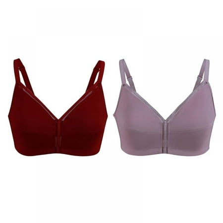 

Xmarks Plus Size Support Bras for Women Back Fat - Smooth Bra with Stay-in-Place Straps Full-Coverage Wirefree Bra Gathered Underwear for Everyday Wear(2-Packs)