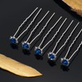 thumbnail image 3 of 20 Pack (Navy)Crystal Flower Hair Pins Rhinestone Hair Clips for Bridal Wedding Women Hair Jewelry Accessories, with Clear Container, 3 of 5