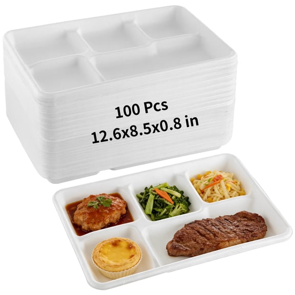 100pcs disposable paper lunch box divided into compartments for fast food lunch boxes