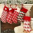 thumbnail image 4 of Matsuzay Bola de pelo de Navidad tejida, medias, calcetines, árbol de Navidad, bolsa Goodie, colgante de boda, colgante, envoltorio, Kits de decoración para fiestas Rizado blanco rojo, 4 of 6