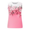 thumbnail image 4 of Women's Floral Print Sleeveless Casual Tunic Blouse - Loose Fit Crewneck Tank Top for Plus Size - Trendy Summer 2025 Basic Pullover, 4 of 5