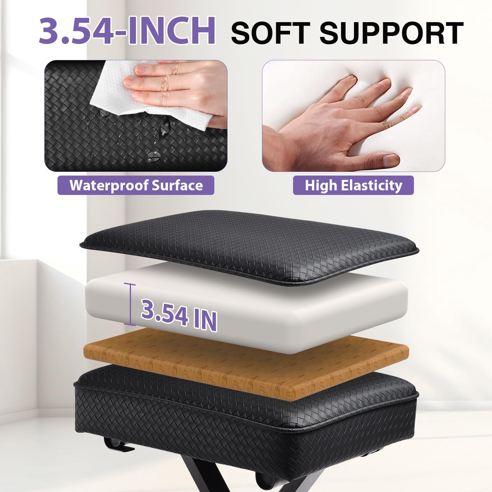 Adjustable Piano Bench Keyboard Stool - Extra Comfortable With 3.54 Inch Thickness Padded Cushion  X-style 3 Level Height Foldable&portable Chair Seat