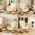 thumbnail image 7 of CloudRest Pro Oversized Nursery Rocking Chair with Ottoman, Cozy Accent Chair for Nursery/Bedroom/Living Room, Beige, 7 of 7