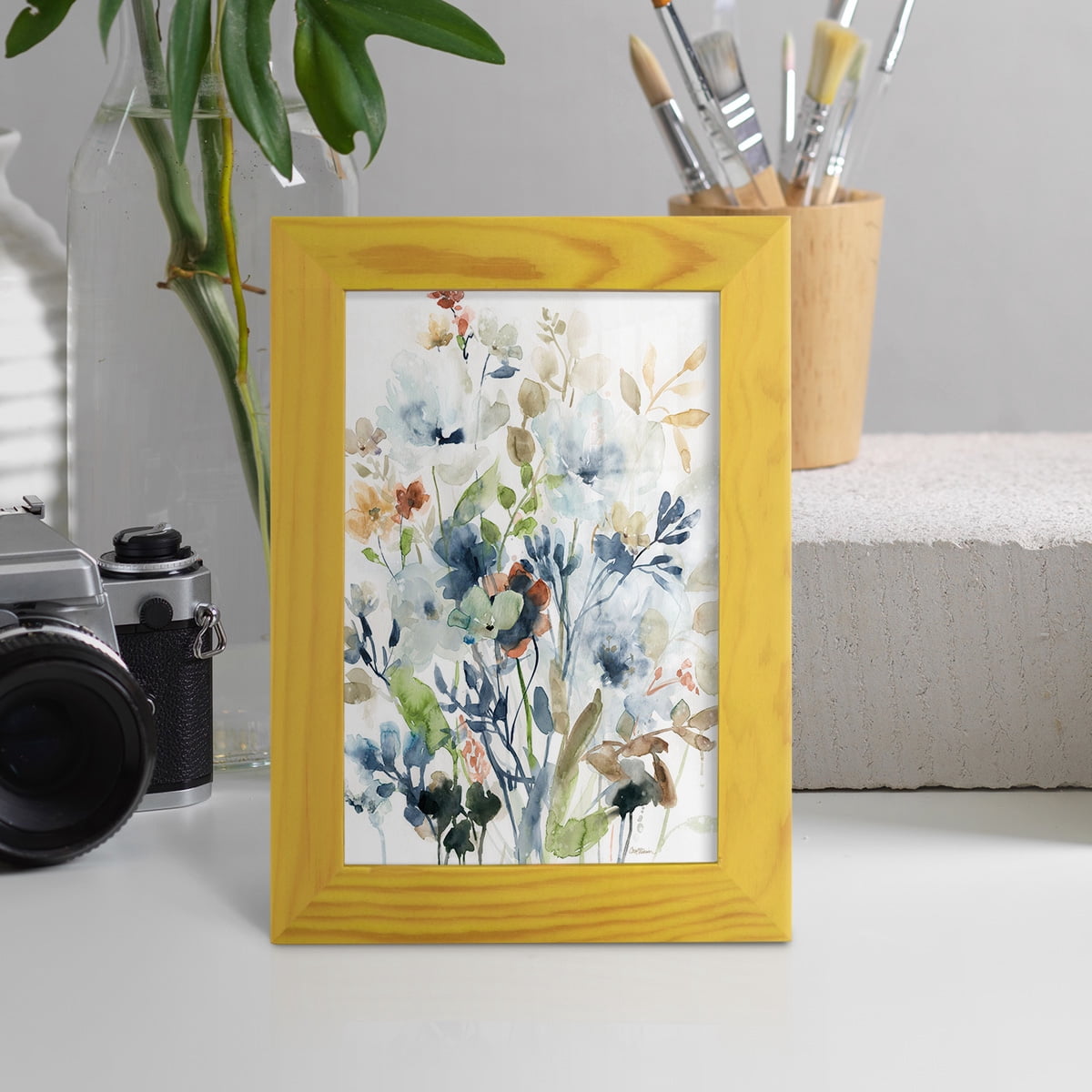 Holland Spring Mix -Framed Print w/glass-Sunflower Yellow