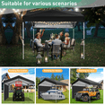 thumbnail image 6 of Hoteel 10x10 Carport Canopy Tent with 1 Sidewall, 3 Adjustable Height Portable Garage, Instant Outdoor Carports with 8 Stakes, 4 Sandbags & Ropes for Motorcycle, Garden Tool, Commercial, Black, 6 of 9