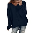 thumbnail image 2 of Aqestyerly Cardigans à Capuche pour Femmes Mode pour Femmes Chandail à Manches Longues Ample Chandail Tricoté à Col en V HWRETIE, 2 of 6