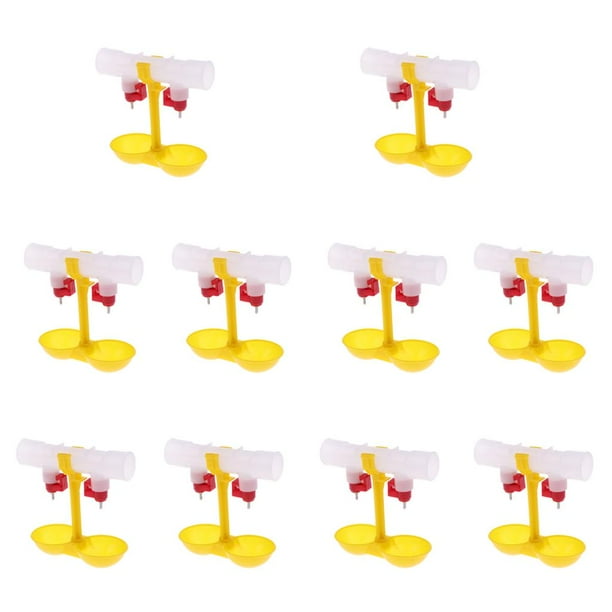 10pcs Alimentador de Aves Pollo Copa Colgante Corral Taza Riego Automático Comedero Pájaros Bebedero