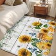 thumbnail image 5 of Sunflowers Area Rug 4'x6', Floral Green Leaves Bees Watercolor Wooden Washable Non-Slip Rugs, Low Pile Large Carpet for Living Room Bedroom Dining Room Kitchen Office Indoor Mat, 5 of 9