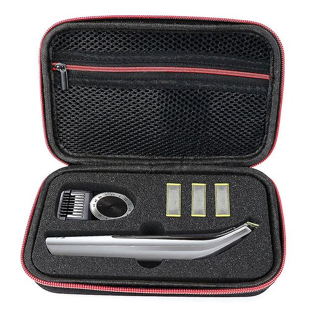 Estuche portátil para afeitadora Oneblade Trimmer y accesorios Bolsa de viaje Eva Paquete de almacenamiento con cremallera, negro y rojo, 11 kaili Sencillez