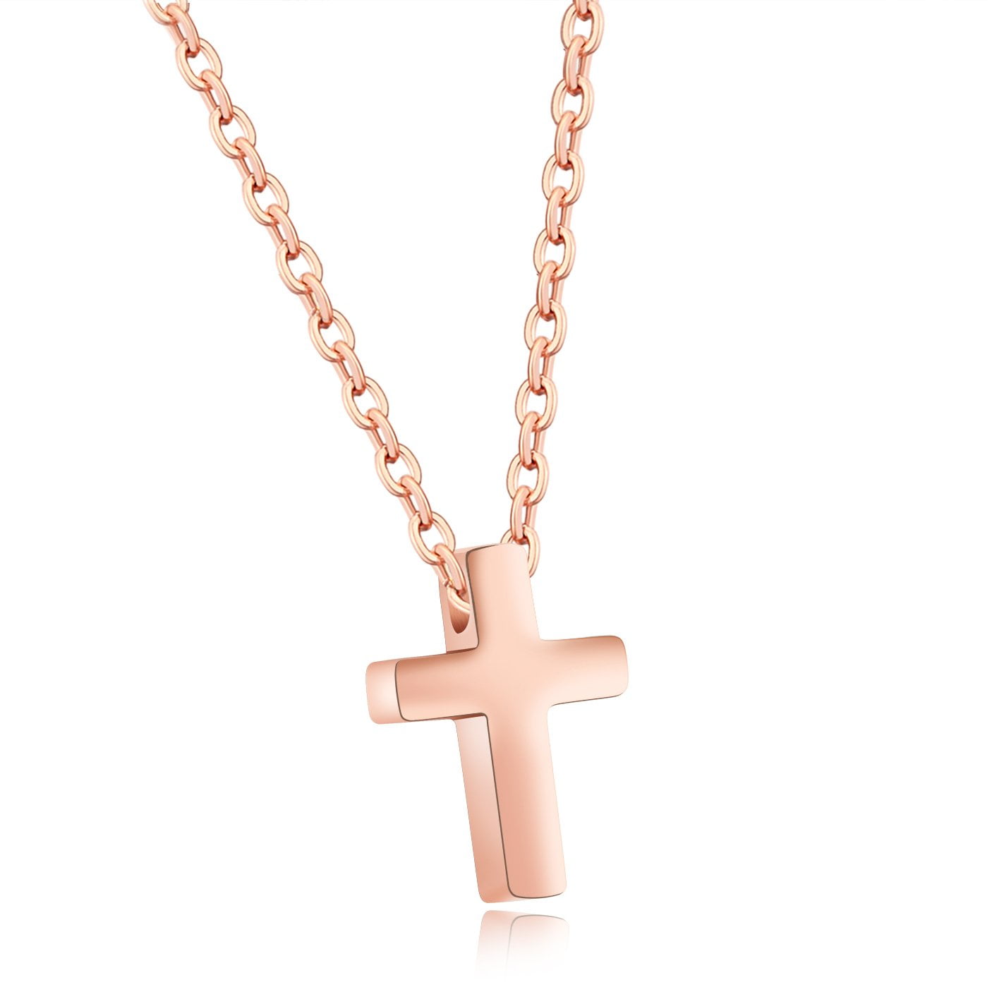 Arco Iris Jewelry Stainless Steel Simple Small Cross Pendant Necklace