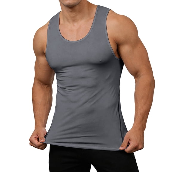 AKOEE Men Tank Tops Quick Dry Workout Tanks Gym Sleeveless Muscle Tee Shirts Base Undershirt Moisture Wicking