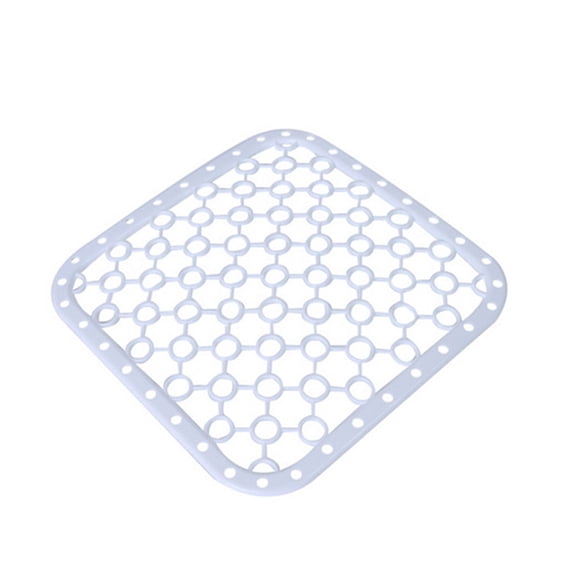 LNGOOR Silicone Sink Protector, Rear Drain Kitchen Sink Mats Grid Accessory,Folding Non-slip Sink Mat for Bottom of Farmhouse Stainless Steel Porcelain Sink Mat-White