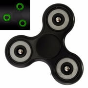 Fidget Spinner - Wydan Glow in the Dark Hand Toy Stress Anxiety Reducer - EDC Desk Focus ADHD - Black w/ Wydan Prying Tool