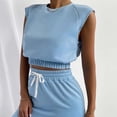 thumbnail image 6 of TrendVibe365 Summer Outfits for Women 2024 Trendy Solid Color Croped Crewneck Sleeveless Shirts and Mini Skirts Basic Travel Pajamas Lounge Set Loungewear Summer Outfits, 6 of 9