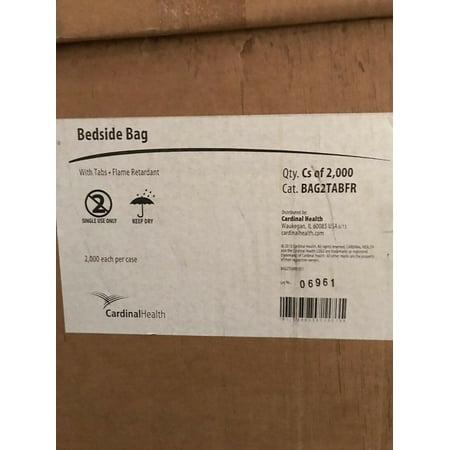 CARDINAL HEALTH BEDSIDE BAG W/ TABS - FLAME RESISTANT (CASE OF 2,000) BAG2TABFR