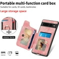 thumbnail image 4 of Phone Case for Google Pixel 7 Pro 5G Wallet Cover with Screen Protector and Wrist Strap Lanyard RFID Credit Card Holder Ring Stand Cell Accessories Pixel7Pro Pixel7 XL Seven 7Pro 6.7 Women Men Pink, 4 of 13