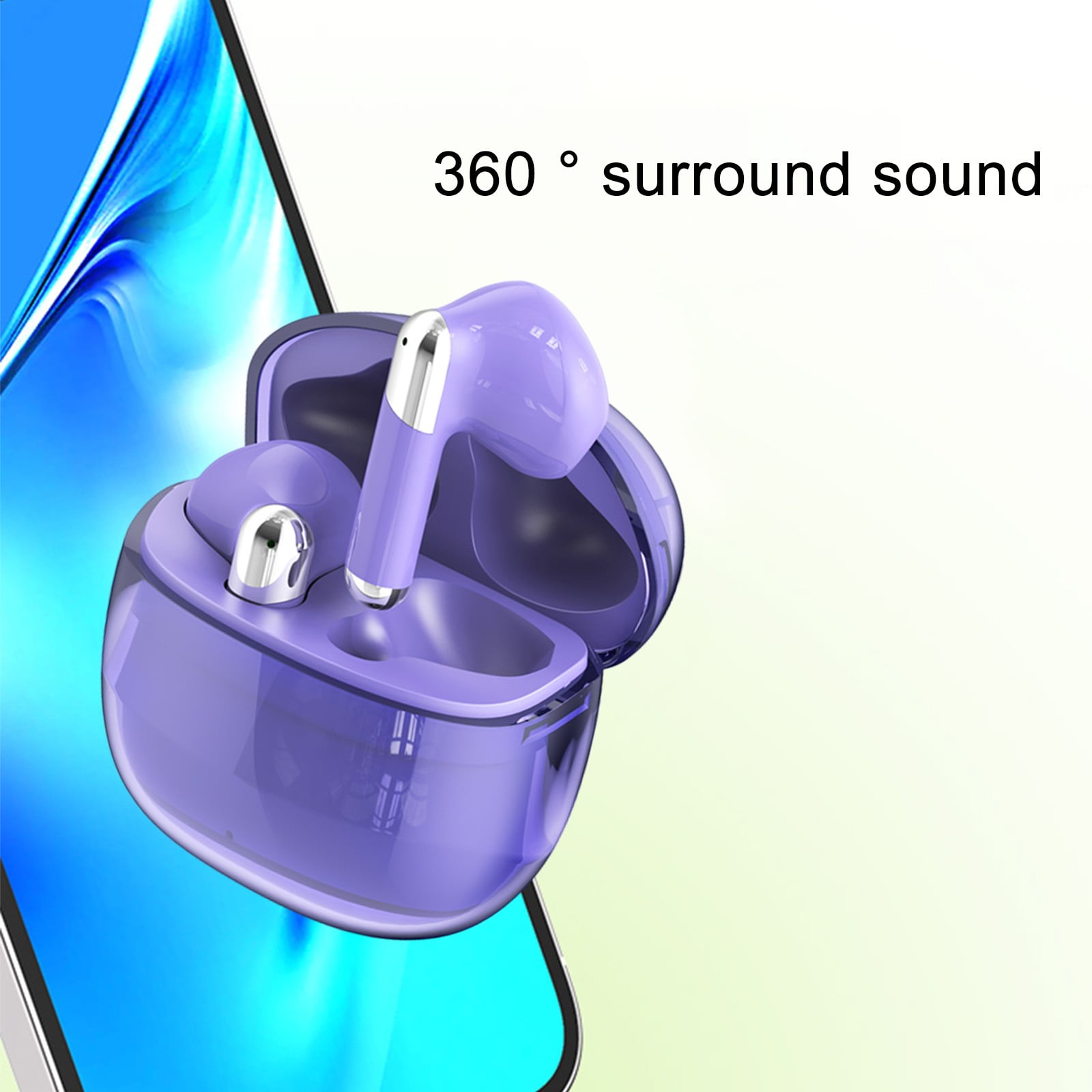 Active Noise Cancelling Wireless Earbuds, Reduce Noise by Up to 95%, 140H Playtime, IPX6 Waterproof, Deeper Bass, 4 ENC Mics, Comfortable Fit, Bluetooth 5.3 Ear Buds - Bowie MA10 - Purple
