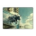 thumbnail image 7 of Area Rugs For Living Room Decor - Bull Charging Through Waves Soft Anti Slip Throw Washable Rugs 5x7 For Bedroom, Indoor Carpet For Bedroom Living Room 80x58In, 7 of 7