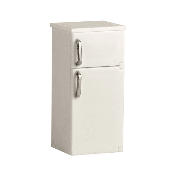 Home Decoration Miniature White Double Door Refrigerator Decoration Realistic Model With Silver Handles Ideal For Desk Shelf Or Fridge Interior Decor A Charming To Any