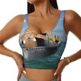 thumbnail image 2 of Lsque Two Brave Cats Are Floating On The Sea Iceberg Printed Women'S Sports Bra, Compression, Moisture Wicking, High-Impact Sports Bra For Women,Supportive sports bra-Small, 2 of 9