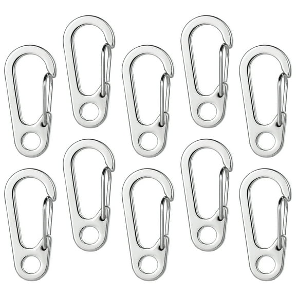 10 Pcs Hanging Buckles Outdoor Hooks Carabiner Clips Heavy Duty Shaped Backpack Zinc Alloy