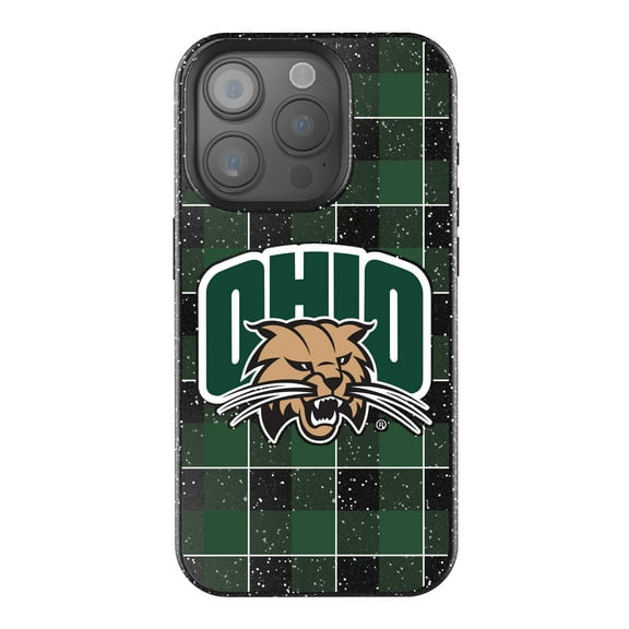 Keyscaper Ohio Bobcats Plaid Bling iPhone Case