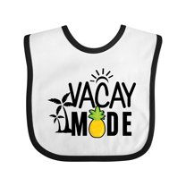 Inktastic Vacay Mode with Palm Trees Sun and Pineapple Boys or Girls Baby Bib