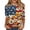 Earthy Yellow, variant on Women's 250th Anniversary USA Shirt Patriotic American Flag Print Crew Neck 3/4 Sleeve T-Shirt