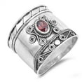 thumbnail image 4 of CHOOSE YOUR COLOR Simulated Garnet Infinity Swirl Wave Ring .925 Sterling Silver Band Red CZ Female Size 10, 4 of 4