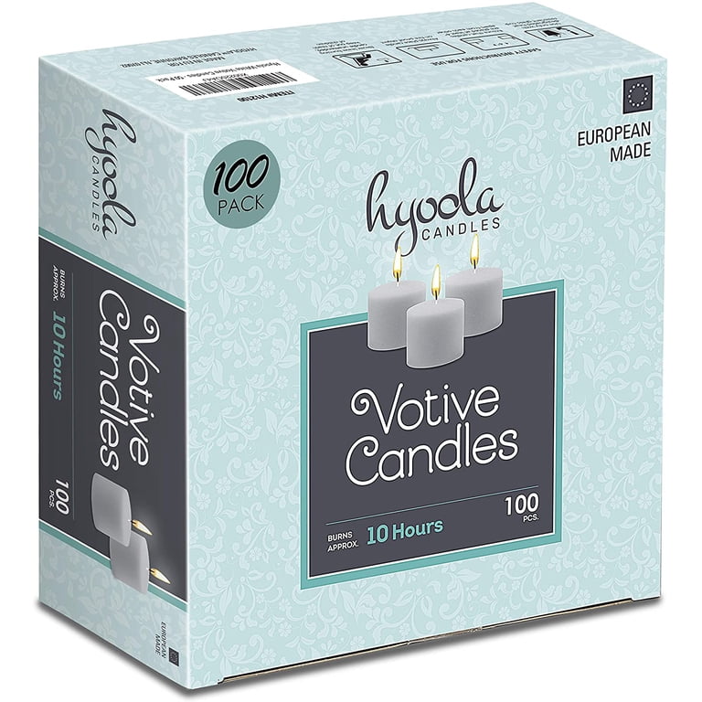 Hyoola White Unscented Votive Candles, 100 Pack photo 3