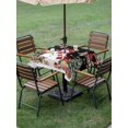 thumbnail image 3 of Outdoor Tablecloth with Umbrella Hole and Zipper, Black Christmas Square Table Cloth 60x60 Inch Waterproof Tablecloth, Red Snowman Xmas Tree Snowflake Winter Picnic Table Cover for Patio Camping, 3 of 7