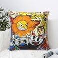 thumbnail image 6 of The Cuphead Show Throw Pillow Cover Decoration Pillow Case Cushion Home Decor for Home Sofa Couch 16"x16", 6 of 7