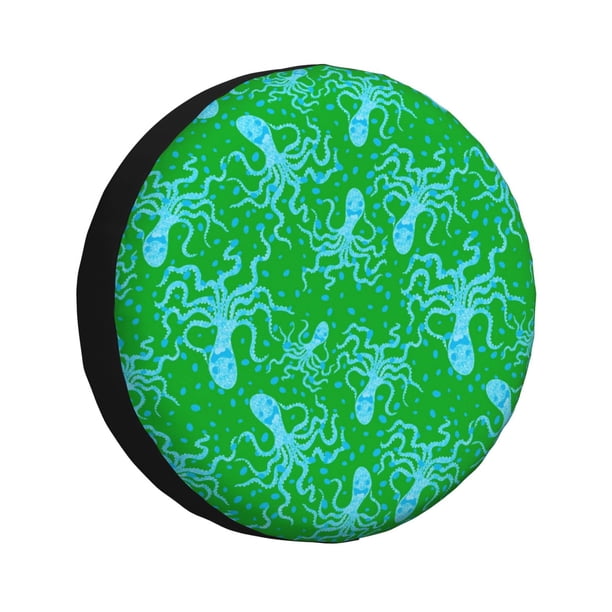 Fotbe Octopus1 Funda de Llanta de Repuesto con Estampado, Engrosada, Ajuste Universal para Jeep, Remolque, RV, SUV, Camión-16 inch