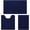 Blue-navy Blue-17"x24"+20"x32"+U Shape 20"x24", variant on Bath Rugs Set Blue-atlantic Blue, 17"x24"+20"x32"+U Shape 20"x24" 3-Piece Bathroom Mat Set