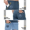 thumbnail image 6 of Pdbokew 6-Zipper Pocket Men's Hiking Shorts - Quick-Dry & Durable Outdoor Climbing Shorts with Contrast Color Design Darkblue L, 6 of 8