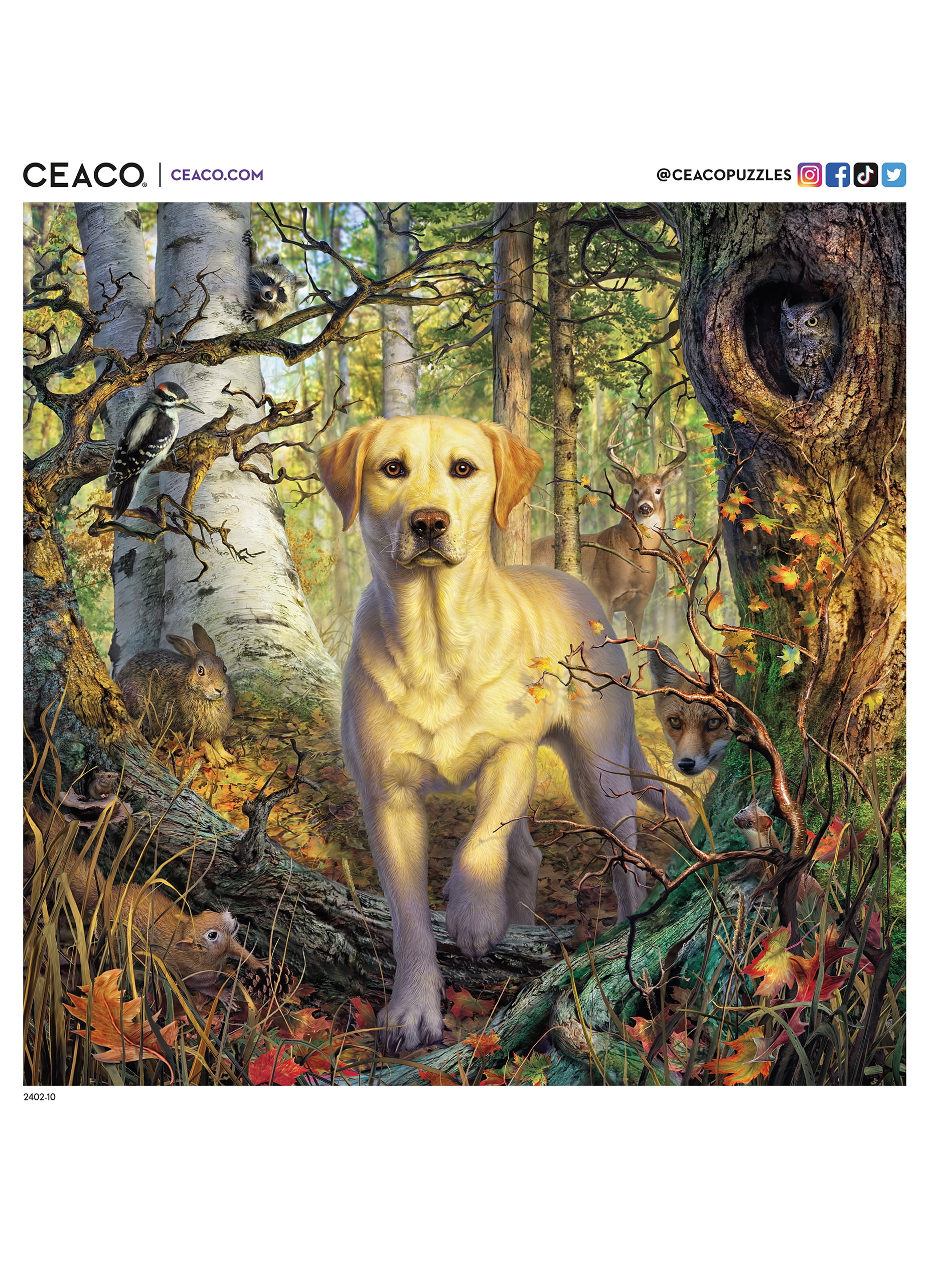 Ceaco Yellow Lab Lynnea Washburn 500 Piece Interlocking Jigsaw Puzzle