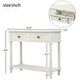 thumbnail image 7 of Console Table, 35.43" Wood Console Sofa Table with Two Drawers & Bottom Shelf, Daisy Series Entryway Table for Living Room, Traditional Design, Ivory, 7 of 7