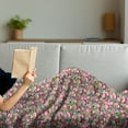 thumbnail image 3 of Floral Soft Flannel Fleece Throw Blanket, Watercolor Effect Illustration of Flowers Pattern, Cozy Plush for Indoor and Outdoor Use, 50" x 70", Multicolor, by Ambesonne, 3 of 5