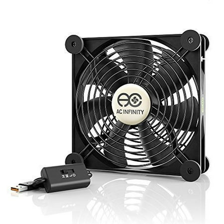 AC Infinity MULTIFAN S4, Quiet 140mm USB Fan for Receiver DVR Playstation Xbox